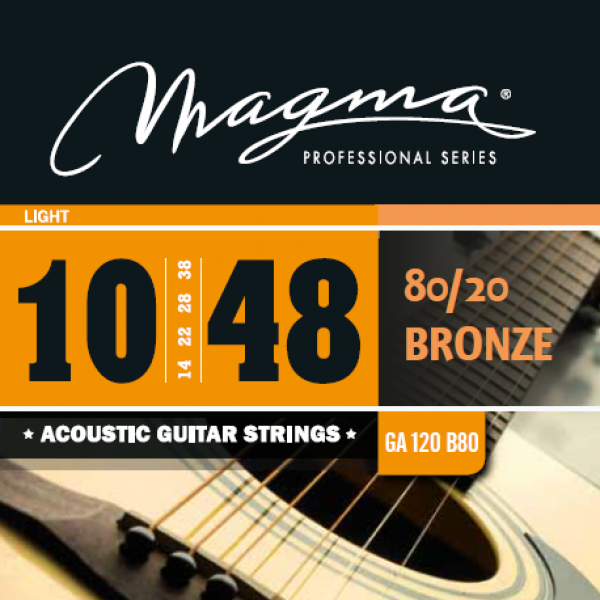 Magma Juego de cuerdas para Guitarra Acústica / GA120B80 Light / .010 -  .048 - S101 GUITARS